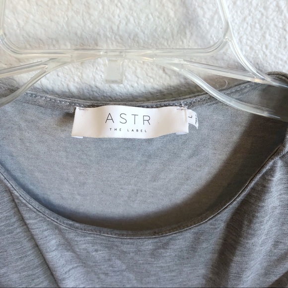 ASTR the label Tie front Waist Crop Top Gray - Picture 6 of 8
